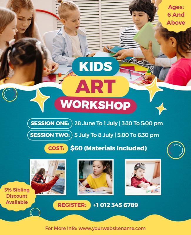 Creative Kids Art Workshop Event Flyer Template