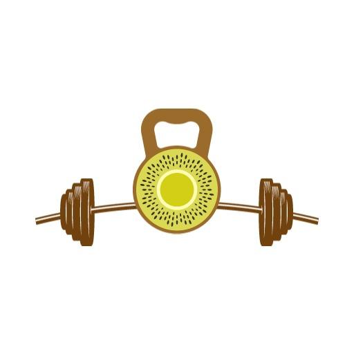 Creative Kiwi Design Symbolizing Fitness and Strength Logo Template