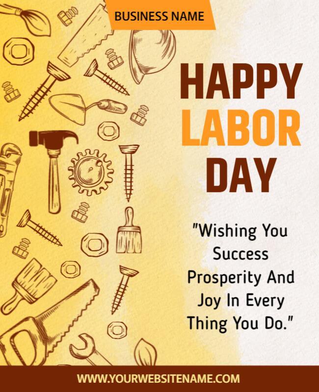 Creative Labor Day Tools and Crafts Celebration Poster Template