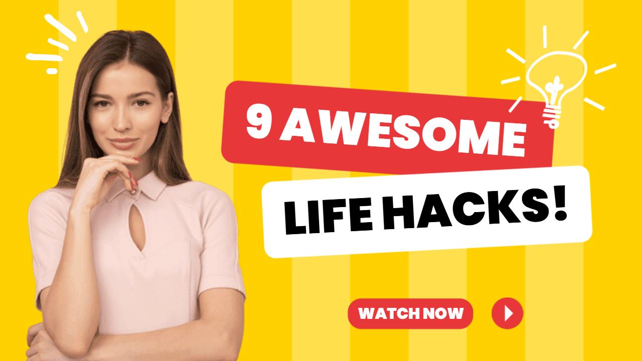 Creative Life Hacks Tips Trending YouTube Thumbnail Template