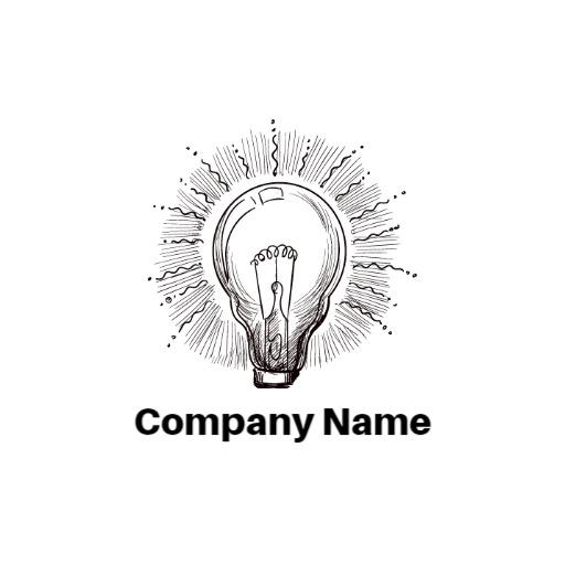 Creative Light Bulb Sketch Illustrating Innovative Ideas Logo Template