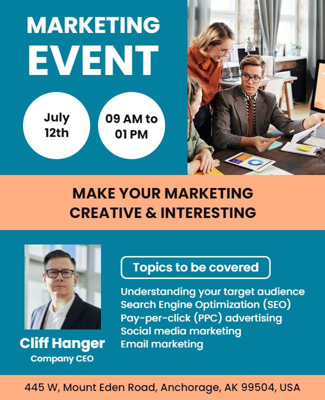 Creative Marketing Strategies Event Flyer Template