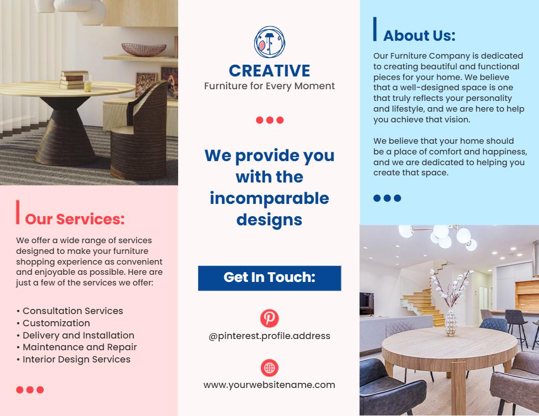 Creative Modern Furniture Design and Service Brochure Template