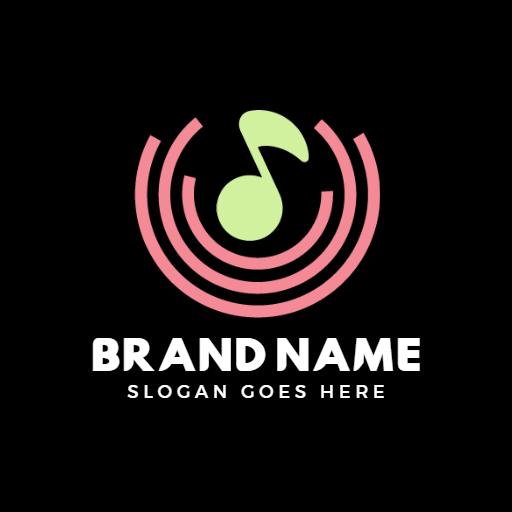 Creative Musical Waves in Soft Pastel Photography Logo Template