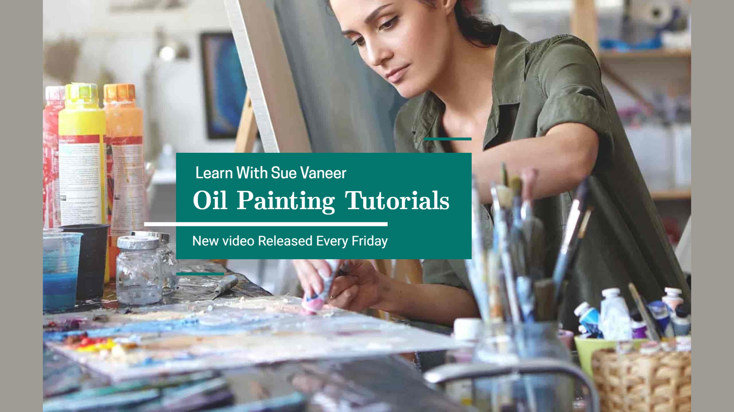 Creative Oil Painting Techniques for YouTube Channel Banner Template