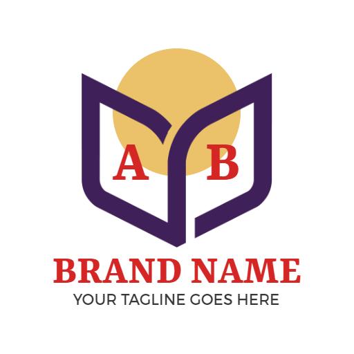 Creative Open Book Design Featuring Vibrant Yellow Sun Logo Template