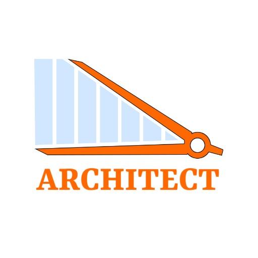 Creative Orange and Blue Architectural Design Emphasizing Precision Logo Template