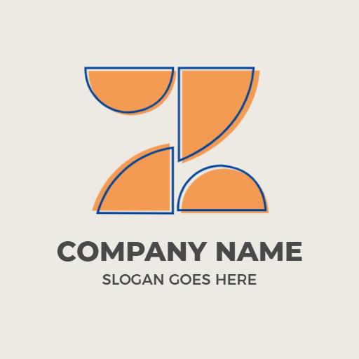 Creative Orange and Blue Z Letter Design for Branding Logo Template