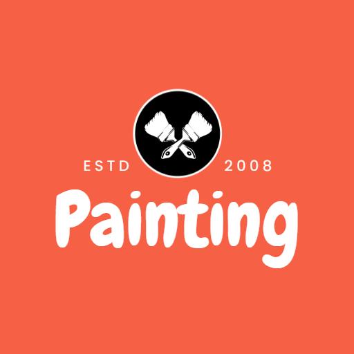 Creative Orange Background Highlighting Art in Painting Logo Template