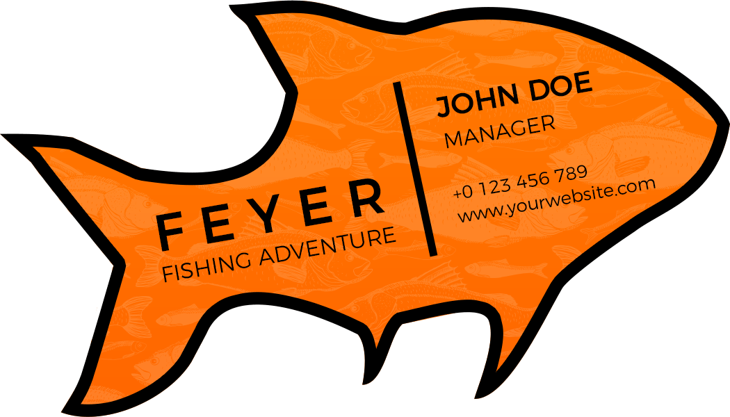 Creative Orange Fish Adventure Visiting Card Template