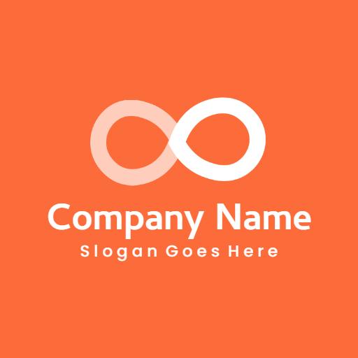 Creative Orange Infinity Symbol Representing Company Services Logo Template