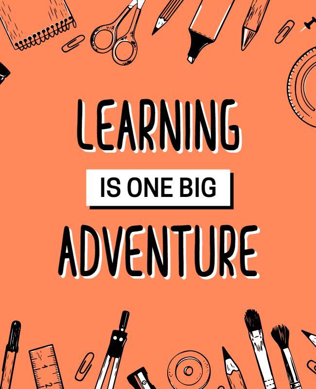 Creative Orange Learning Adventure Poster Template