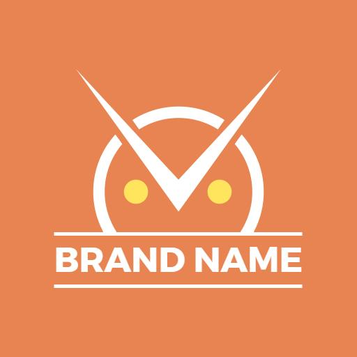 Creative Orange Owl Design Representing Wisdom Logo Template