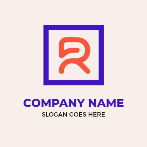 Creative Orange R Letter Design with Modern Minimalist Style Logo Template