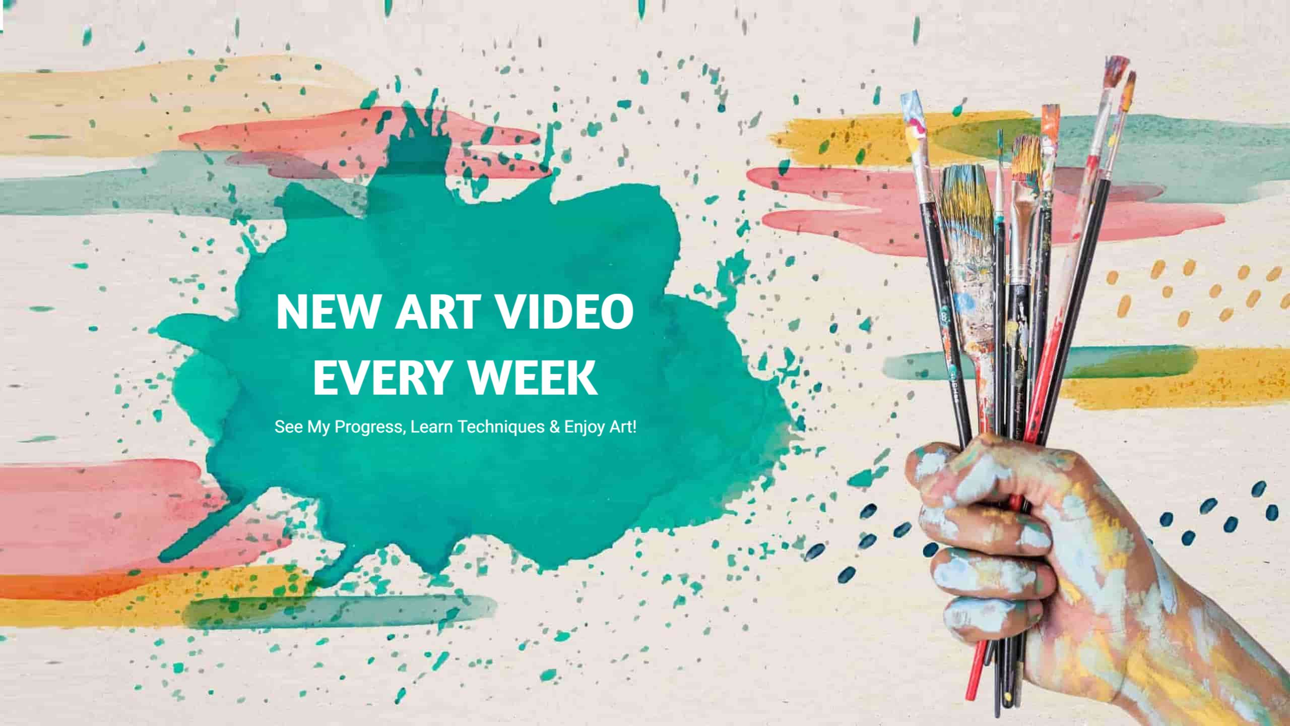 Creative Paint Strokes with Art Tools for YouTube Banner Template