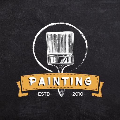 Creative Painting Brush Design Emphasizing Artistic Craft Logo Template