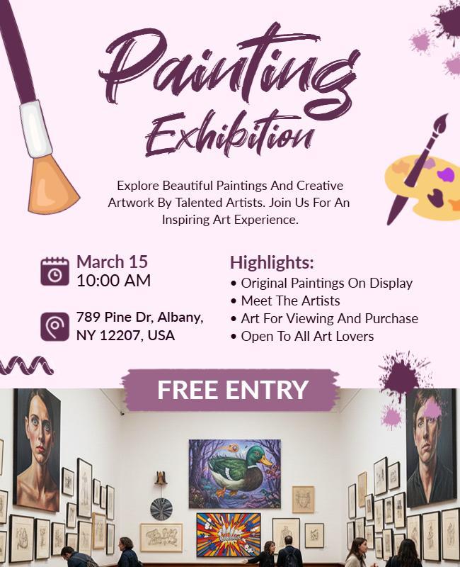 Creative Painting Exhibition Event Flyer Template
