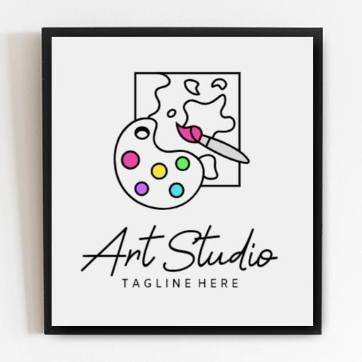 Creative Palette Design for a Modern Art Studio Logo Template