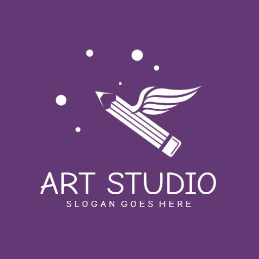 Creative Pencil with Wings Emphasizing Artistic Expression Logo Template