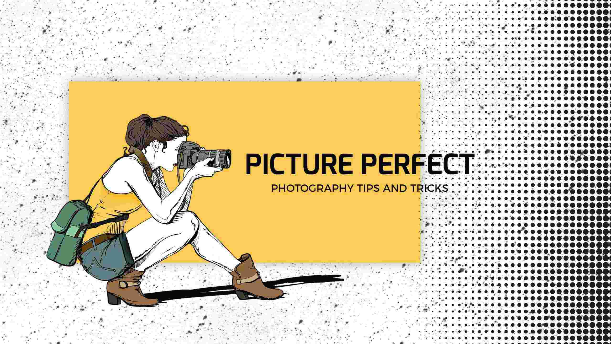 Creative Photography Tips with Yellow Accents YouTube Banner Template