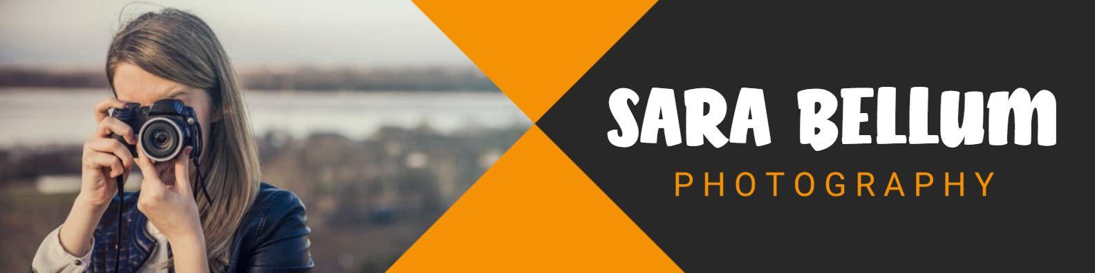 Creative Photography with Orange and Black Design Banner Template
