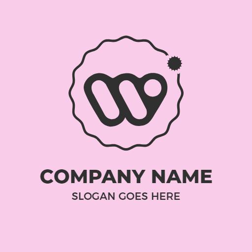 Creative Pink and Black W Letter Design for Branding Logo Template