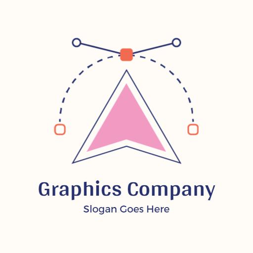 Creative Pink and Blue Geometric Design for Graphics Logo Template