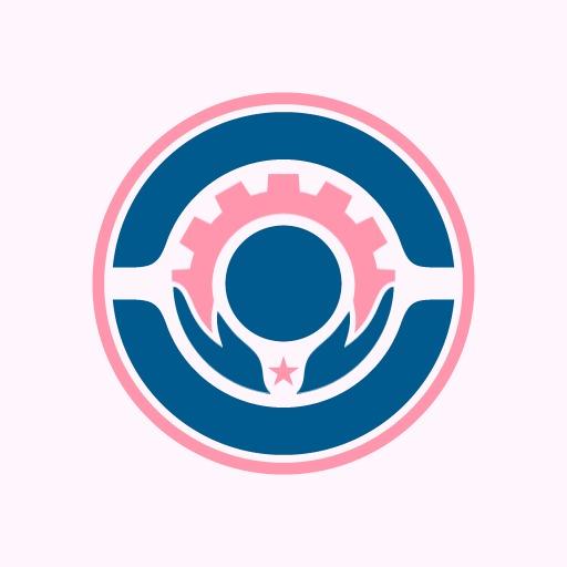 Creative Pink and Blue Geometric Design for Your Blank Logo Template