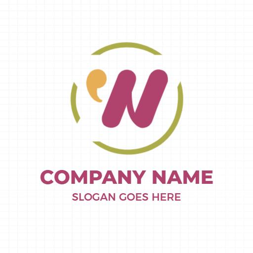Creative Pink and Green W Letter Logo Design Inspiration Logo Template