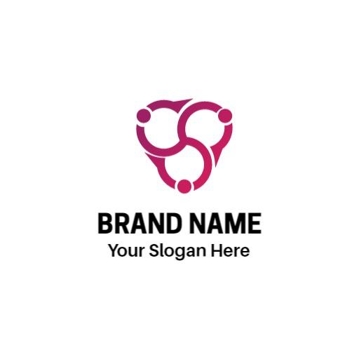 Creative Pink and White Business Networking Logo Template