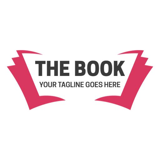 Creative Pink and White Design Highlighting Book Industry Logo Template