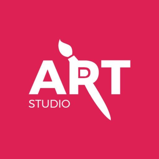 Creative Pink Background with Artistic Brush Design Logo Template