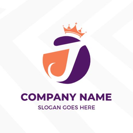 Creative Purple and Orange J Letter Design for Branding Logo Template