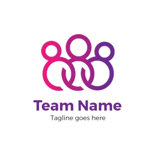 Creative Purple and Pink Team Collaboration Logo Template