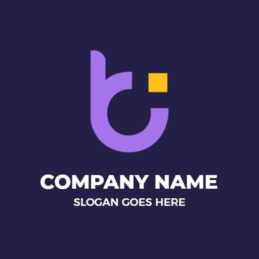 Creative Purple and Yellow B Letter Design Logo Template