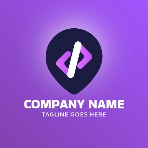 Creative Purple Editor Logo Design Featuring Stylish Icon Logo Template