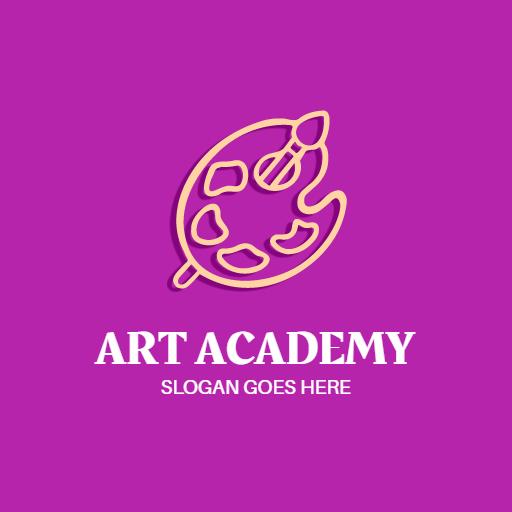 Creative Purple Palette Design for Art Academy Logo Template