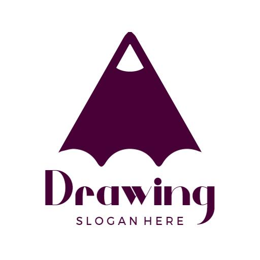 Creative Purple Pencil Design Showcasing Artistic Drawing Logo Template