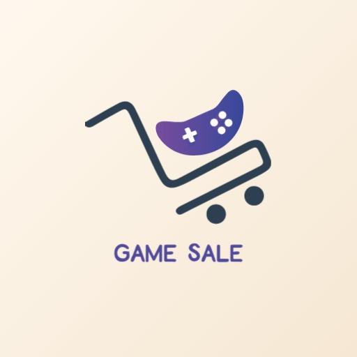 Creative Purple Shopping Cart Design for Game Sale Logo Template