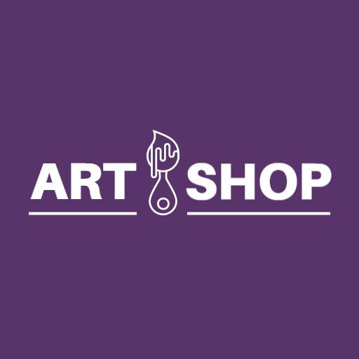 Creative Purple Splashing Paint Design for Art Shop Logo Template