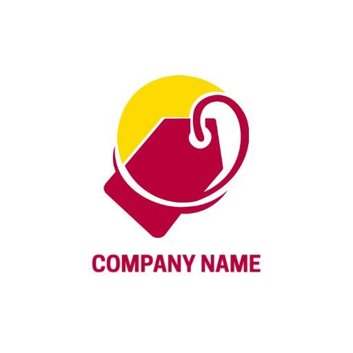 Creative Red and Yellow Price Tag Design in Sales Logo Template