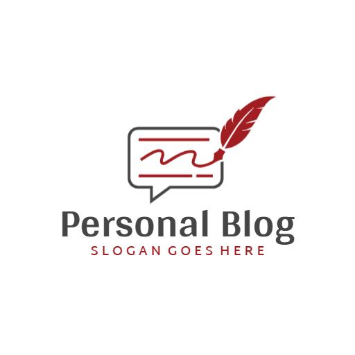 Creative Red Feather Symbolizing Personal Blog Inspiration Logo Template