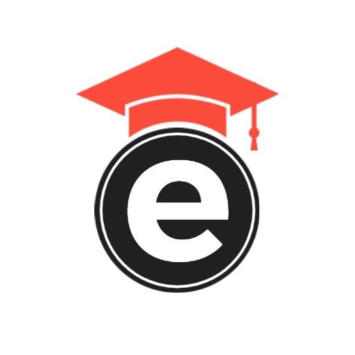 Creative Red Graduation Cap Highlighting Learning Alphabet Logo Template