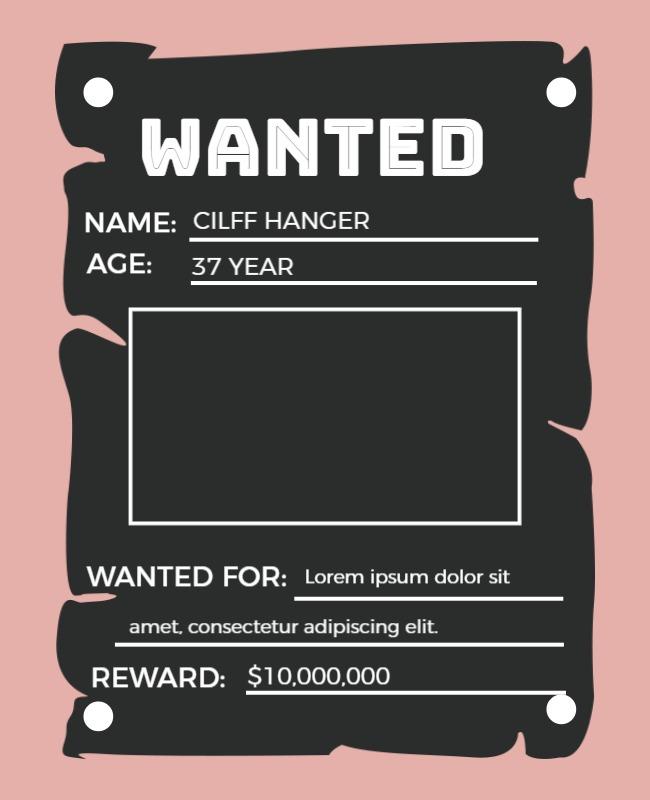 Creative Retro Wanted Poster with Chalkboard Design Template