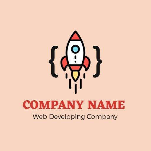 Creative Rocket Design Emphasizing Web Development Logo Template