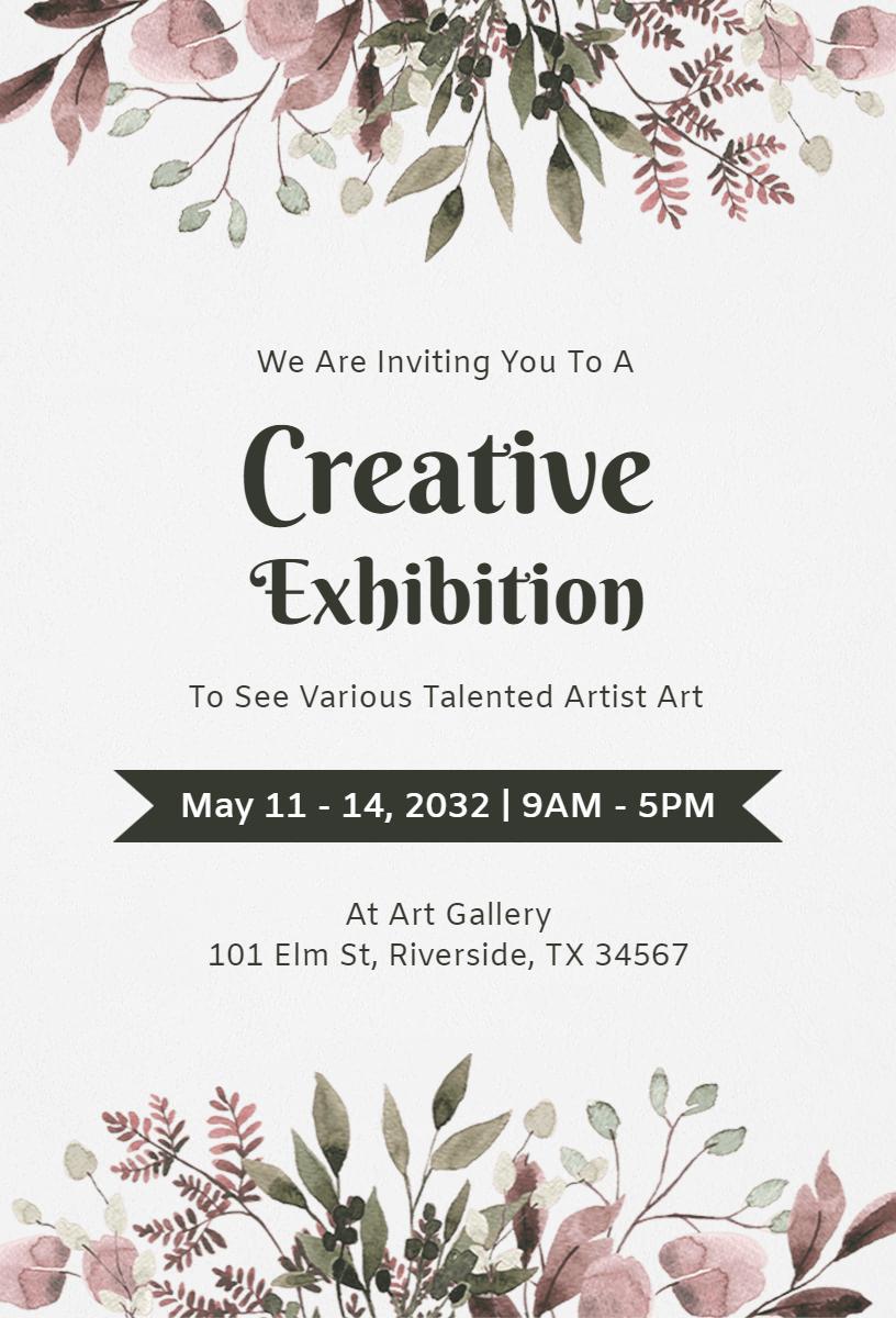 Creative Showcase Talented Artist Exhibition Invitation Template