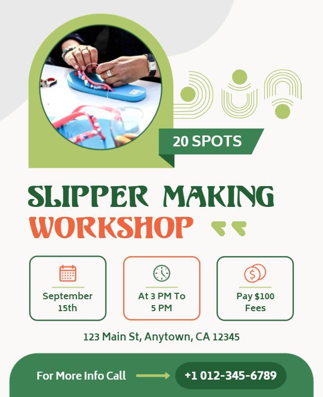 Creative Slipper Making Workshop Flyer Template