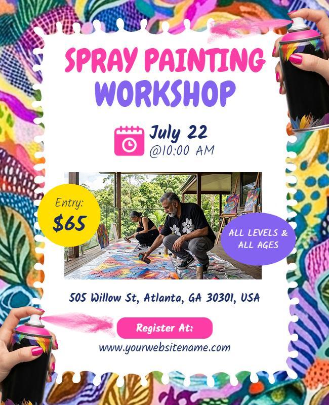 Creative Spray Painting Workshop Flyer Template