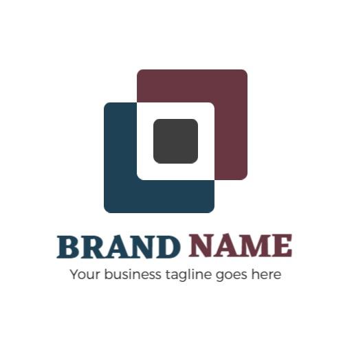 Creative Square Design Featuring Overlapping Colors Logo Template