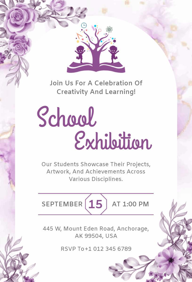 Creative Student Projects School Exhibition Invitation Template